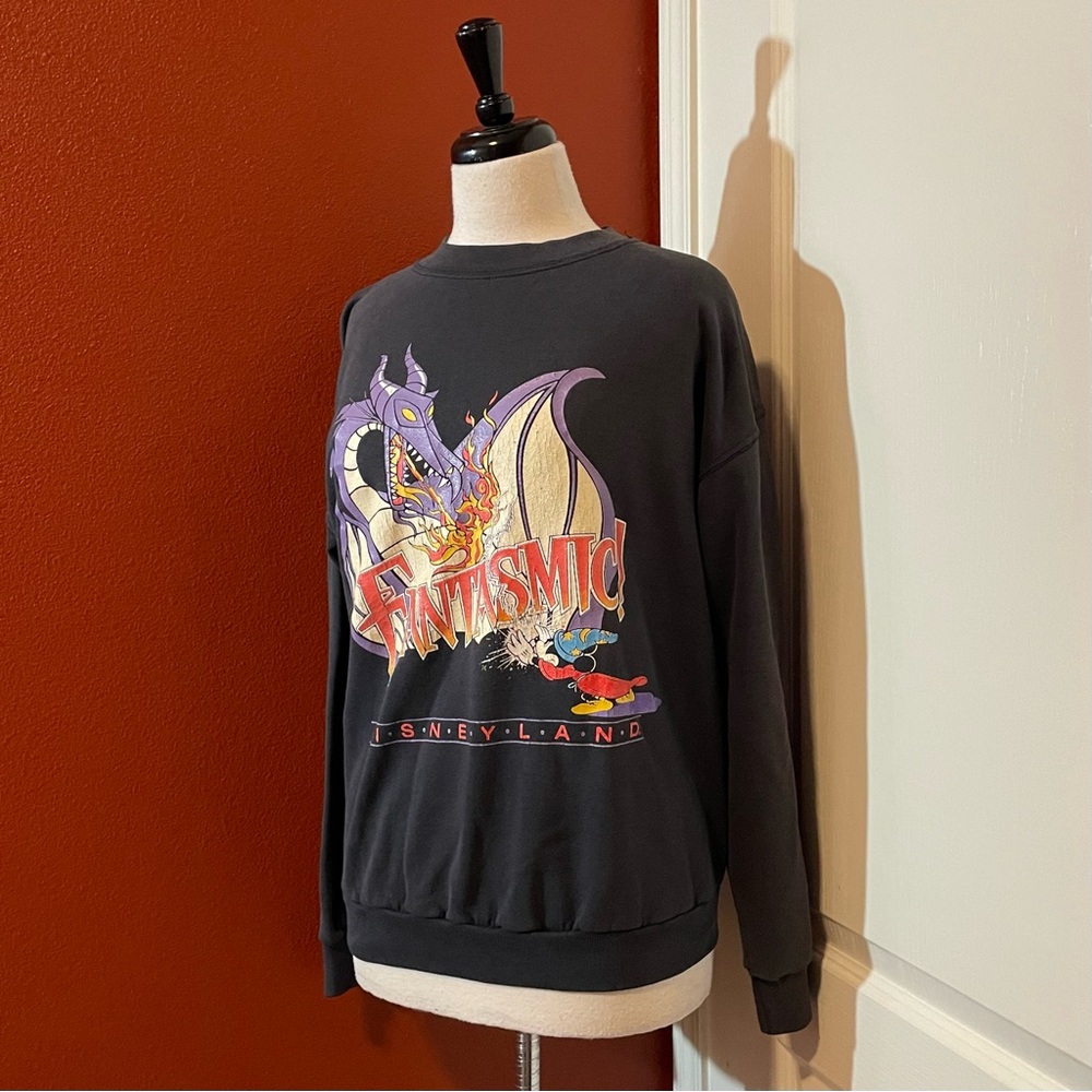 Disney‎ Men’s Disneyland Fantasmic Mickey Mouse & Maleficent Faded Sweatshirt